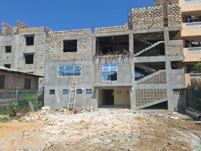 The back of the building mid January 2025