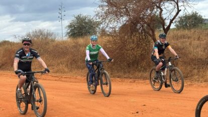 Ben and chums riding along part of the flat terrain