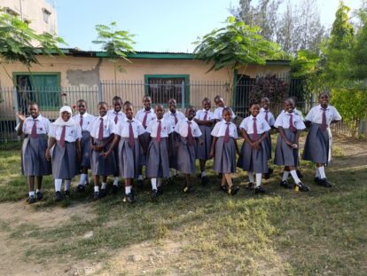 The girls who joined year 7 in 2026 in their new school uniforms