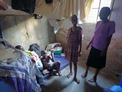 Magret, a new student in 2026, at home with mum and siblings