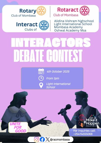 The Rotract debate poster advertising the competition