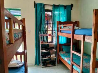 Two sets of bunk beds for the boys safehouse at the Bombolulu Educational Centre