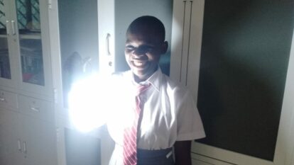 Year 7 students now have solar lanterns so they can work at home in the dark - they may have no power at home
